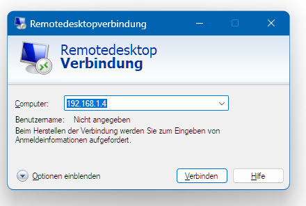 Remoteverbidnung mit Windows Bordmitteln