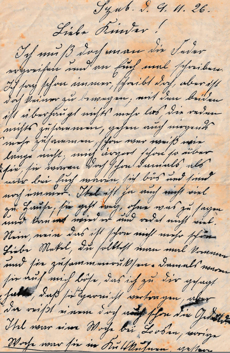 Brief Lina Lörzer, 04.11.1926, 1/4