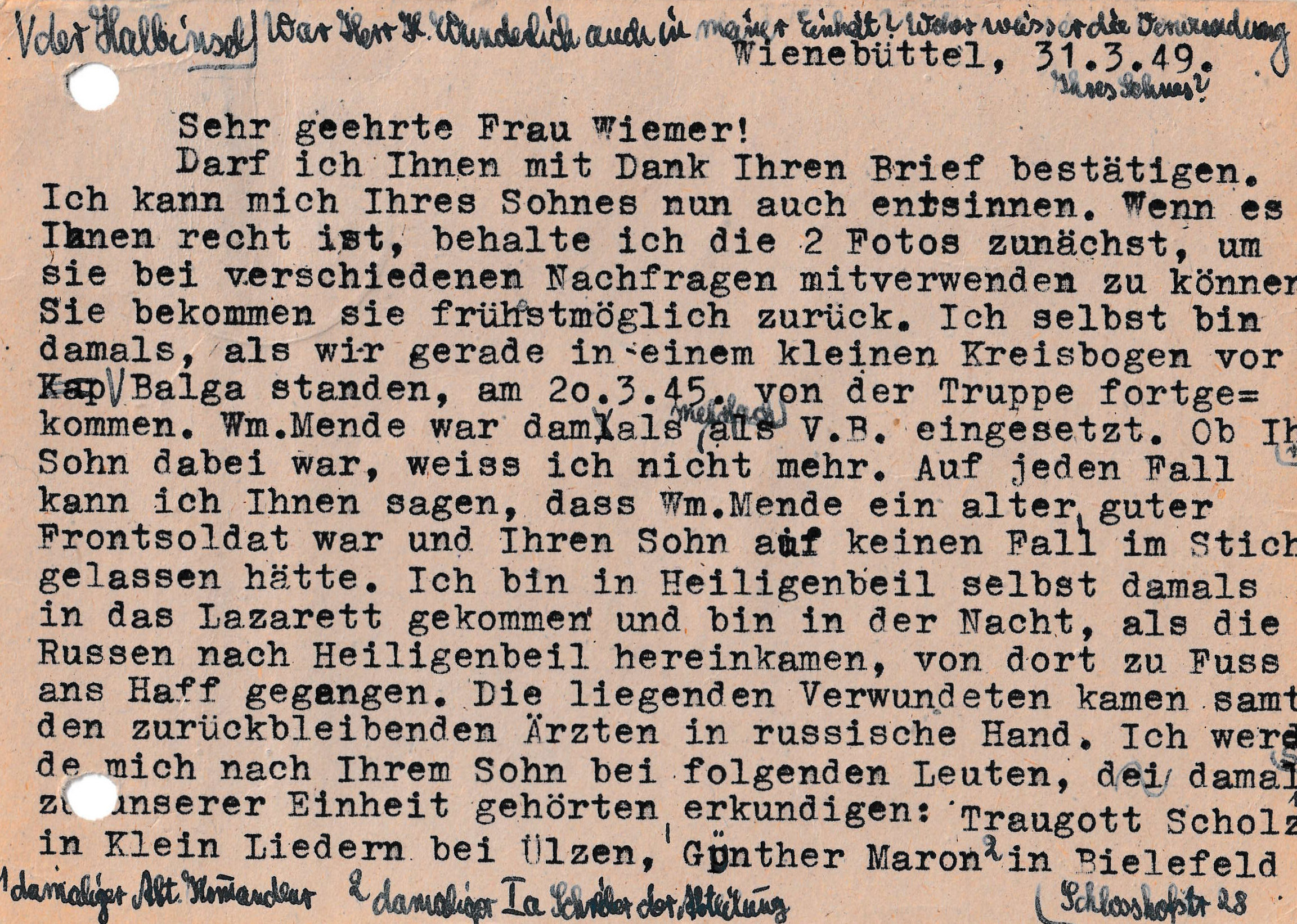 Wo ist Lothar Wiemer?